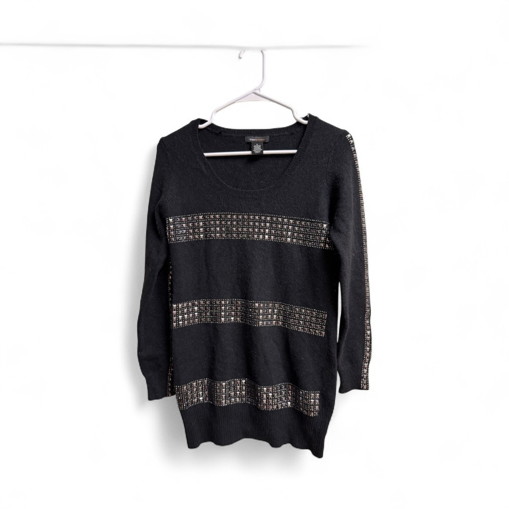 BCBGMAXAZRIA Studded Wool Angora Tunic Sweater Top (S)